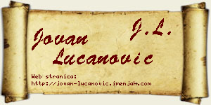 Jovan Lučanović vizit kartica